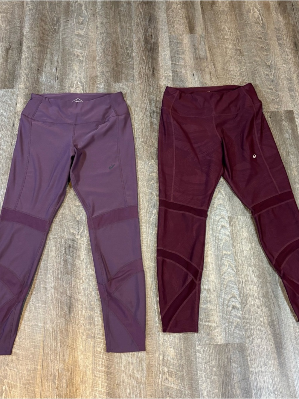 ASICS Women’s Athletic Leggings 2 Pair Size L Cut Out Full Length Phone Pocket